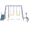 Gulches Swing Sets for Backyard,5 In 1 Swing Set,700LBS Metal Swing with Stand,Swing Set with Slide and Glider,2 Blet Swings - 2 of 4