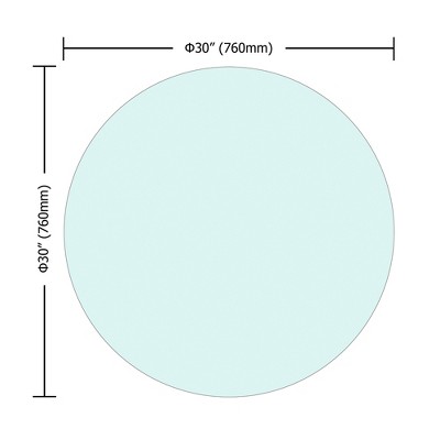 VYNXARIA 30" Inch Round Tempered Glass Table Top Clear Glass 1/4" Inch Thick Flat Polished Edge