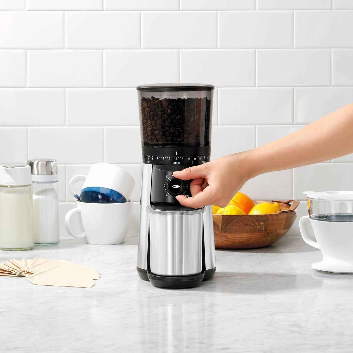 OXO Brew Conical Burr Coffee Grinder - Stainless Steel - thumbnail 3