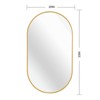 FONTOI Gold Metal Oval Wall Mirror, Stylish Modern Decorative Accent Mirror with Elegant Design for Living Room Bedroom Office, Gold, 33"*20"*1.1" - 3 of 4