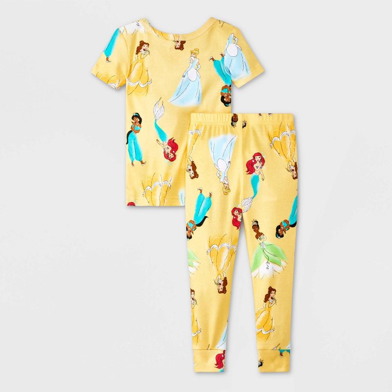Toddler Girls&#39; 4pc Disney Princess Snug Fit Pajama Set - Blue, 2 of 4