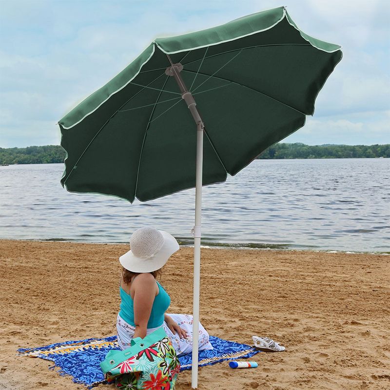 Sunnydaze Outdoor Travel Portable Beach Umbrella with Tilt Function and Push Open/Close Button - 5', 6 of 15