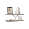 FONTOI 2PCS Wide Storage Shelf Wall Mounted, Floating Shelf for Living Room Bathroom, Wall Decor, Taupe, 31.5"*1.5"*9.8" - 4 of 4