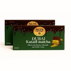 Nuts Factory Dubai Milk Chocolate Matcha Bar! Ranked #1 in the World!  2 - Premium Bar Packs. - 1 of 4