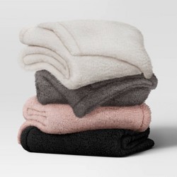Ribbed Plush Throw Blanket Blush - Room Essentials™ : Target