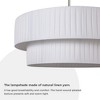LamQee 3-Light Modern Drum Chandelier 2-Tier Semi-Flush Mount Pendant Light Fixtures with Fabric Lampshades - 3 of 4