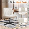 Armless Office Chair With Height Adjustable,Criss Cross Chair With Wide Seat,Adjustable Computer Task Chairs,Swivel Office Chair No Wheels-Cuddlewood - 3 of 4