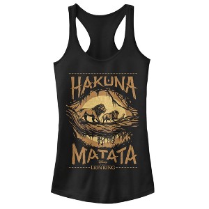 Juniors Womens Lion King Hakuna Matata Jungle Trio Racerback Tank Top - 1 of 4