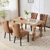 Okak Modern Flax Dining Chairs Set of 2, Comfy Fabric Chairs with High-end Tufted, Kitchen Side Chairs with Solid Wood Legs Nailhead Trim - 2 of 4