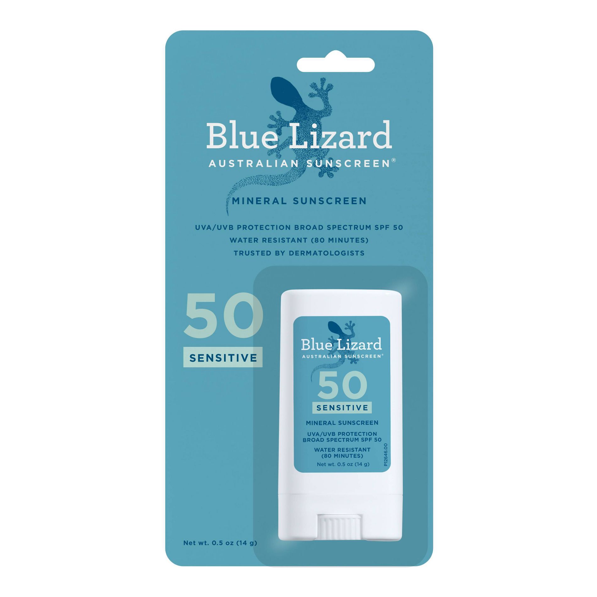 Blue Lizard Sensitive Mineral Sunscreen Stick - SPF 50+ - 0.5 oz: No Fragrance, Paraben-Free, Whole Body, Vegan
