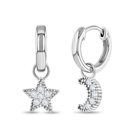 Celestial - Mismatched Moon and Star Drop Earring Set