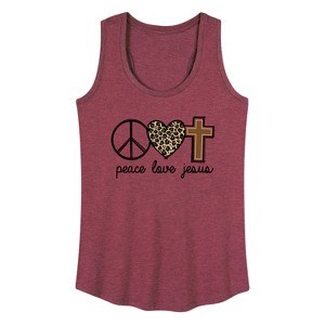 Women's - Instant Message - Peace Love Jesus Graphic Racerback Tank - 1 of 4