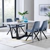 71" Rectangular Radford Top Base Dining Table Light Gray/Black - Armen Living: Sturdy Metal Frame, Seats 6 - image 2 of 4