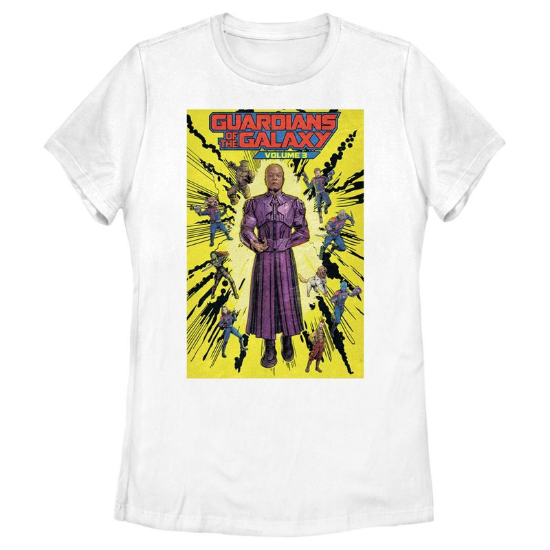 Women's Guardians of the Galaxy Vol. 3 High Evolutionary Group Comic Book Poster T-Shirt, 1 of 5