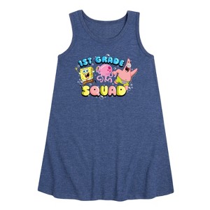 - SpongeBob SquarePants - 1st Grade Squad Graphic Sleeveless Aline Dress - 1 of 4