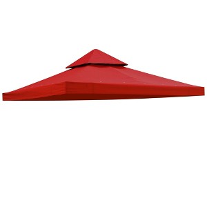 Yescom 10x10Ft UV30+ Gazebo Replacement Top for 2 Tier Outdoor Canopy Cover Patio Backyard Party Deck Red - 1 of 4