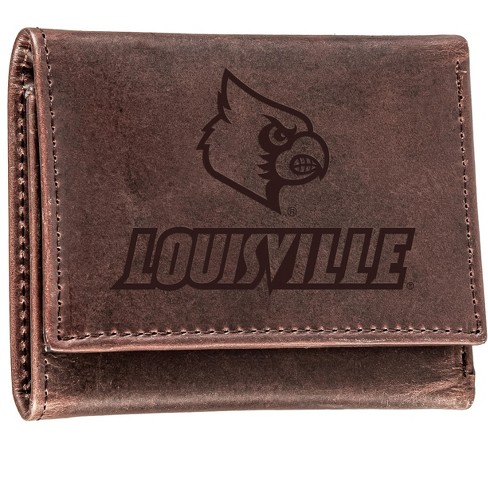 Evergreen NCAA Louisville Cardinals Brown Leather Bifold Wallet Officially  Licensed with Gift Box