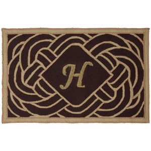 Monogram MON215 Letter H Hand Tufted Outdoor Door Mat - Safavieh - 1 of 2