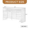 60" 3-Door Sideboard with 3 Drawers - Modern Solid Ash Veneer MDF Sideboard, Semi-Open Shelf & Center Semi - Leovsnove - 3 of 4