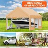 Heavy-Duty Metal Carport Garage with PE Cover and Steel Frame, Outdoor Shed for Cars, Trucks & Boats, Featuring 4 Doors and Mesh Ventilation Windows - 4 of 4