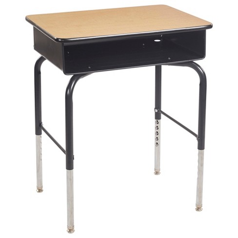 Flash Furniture Student Desk with Open Front Metal Book Box, Black