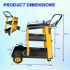 SEVOBAL Utility Storage Cart Multifunctional Three-Layer Welding Cart With Accessory Storage Space, Black And Yellow, 33.40"*27.70"*11.60" - 3 of 4