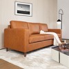 85in Mid Century Modern 3-Seater Sofa Couch, Faux Leather Deep Seat with Comfy Cushions for Living Room, Bedroom, Office - Brown - 3 of 4