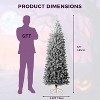 Pencil Christmas Tree, Modern Gradient Snow Flocked Holiday Decoration Xmas Tree with 320 Branch Tips and Metal Stand, for Home Office Christmas - 2 of 4