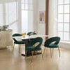 Upholstered Dining Chairs with Curved Backrest and Golden Metal Legs, Elegant Chairs for Kitchen or Dining Room-Cuddlewood - 3 of 4