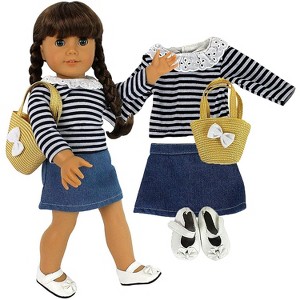 Dress Along Dolly Casual School Day Outfit for American Girl Doll - 1 of 3
