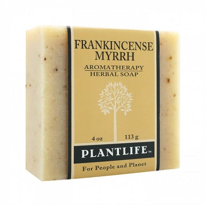 Plantlife Frankincense Myrrh Bar Soap – Moisturizing, Soothing, Handcrafted, Plant-Based – Made in California, 4oz