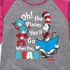 Girls' - Dr. Seuss - Oh Places Youll Go When You Read Shirt Tail Raglan Graphic T-shirt - 2 of 4