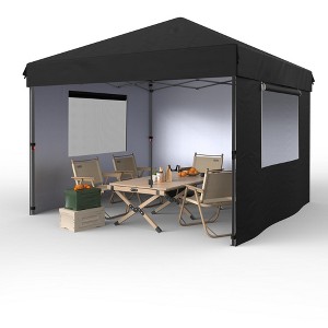 Garvee 10x10 Pop Up Canopy Tent Outdoor Canopy One-Person Set Up Heavy Duty Commercial Instant Tent Shelter, 3-Sidewall - 1 of 4