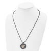 Black Bow Jewelry Stainless Steel Black & Gold Tone Plated Eagle Disc Necklace, 24 Inch - 2 of 4