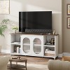 Coucheta 70 Inch TV Stand for Living Room, Rustic Entertainment Center with Corrugated Glass Doors, Open Shelves, Storage Cabinets - 3 of 4
