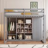 Whisen Twin Size Wood Loft Bed, Smart Storage with Wardrobe, Shelves & Cabinet, Colorful Design - 2 of 4