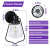 DAKAFUL Modern Outdoor Wall Sconce Light Fixtures, Matte Black Wall Lights With Clear Glass (Set Of 2) -Black - 4 of 4