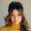 Wrapables Wide Top Knot Velvet Headbands, Dark Green - 4 of 4