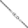 Black Bow Jewelry 2mm 10k White Gold Solid Diamond Cut Rope Chain Necklace - 4 of 4