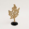 TopComfy Decorative Object Aluminum Maple Leaf Sculpture Elegant Table Accent for Home Decor, Gold, 11.5"*5.5"*16" - 3 of 4