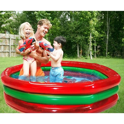 Hoovy 59-Inch Red and Green Inflatable Watermelon Kiddie Pool
