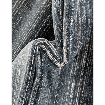 Navy Blue Geometric 8' x 10' Stain-Resistant Synthetic Area Rug