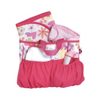 Adora Baby Doll Diaper Bag & Doll Accessories Set - Pink Flower Power
