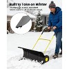 Heavy-Duty Steel Snow Plow, 5-Height Adjustable Handle & All-Terrain Wheels, Adjustable Angle Blade, on Driveways, Sidewalks, and Yards - 4 of 4