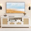 TV Stand for 65+ Inch TV, Rattan Entertainment Center TV Media Console Table - 3 of 4