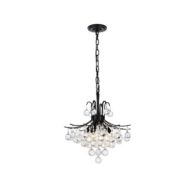 Elegant Lighting Toureg 16 inch black pendant