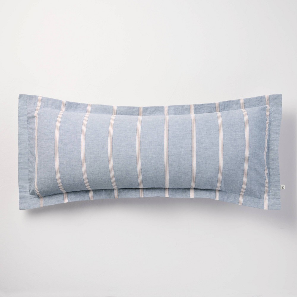 36"x14" Rectangle Striped Lumbar Throw Pillow Blue - Hearth & Hand™ with Magnolia