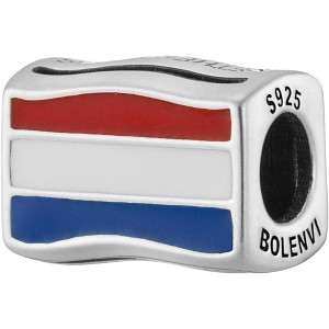 Sterling Silver Travel Charm - World Flags Country Bead for Bracelets, Gift for Mom & Daughter - 1 of 4