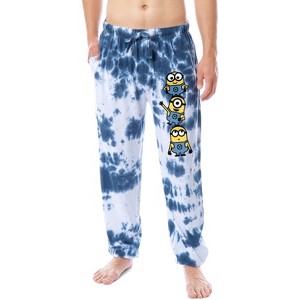 Despicable Me Men's Minions Chibi Tie-Dye Sleep Jogger Pajama Pants Multicolored - 1 of 4