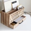 Blu Monaco Wooden Mail Organizer for Home and Desk - 3 Tier with Small Label Holders - Hold Letter Size File Folders - 4 of 4